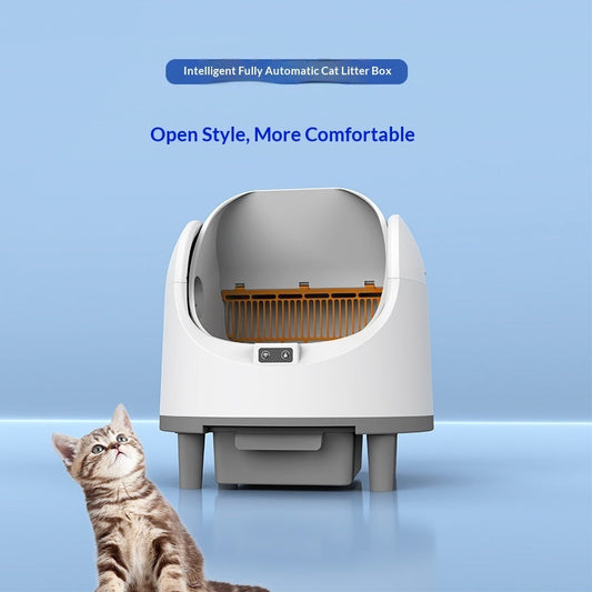 Purrfect Pet Kingdom Fully Automatic Cat Litter Box With Large Space Intelligent (White, US) - Premium Smart Litter Boxes