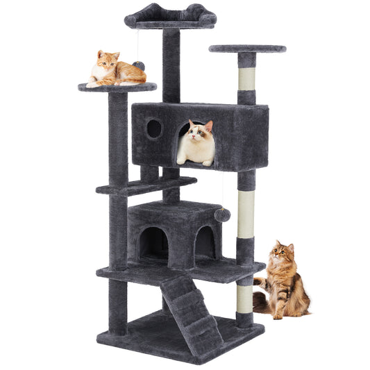 Purrfect Pet Kingdom Large Cat Tree Tower, 62-70-80 Cat Tree  Large Cats, Multi L (62) - Premium Cat Trees & Furniture