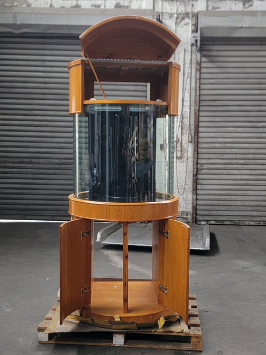 90g 3/4 Cylinder Glass Reef-Ready Aquarium in Golden Oak