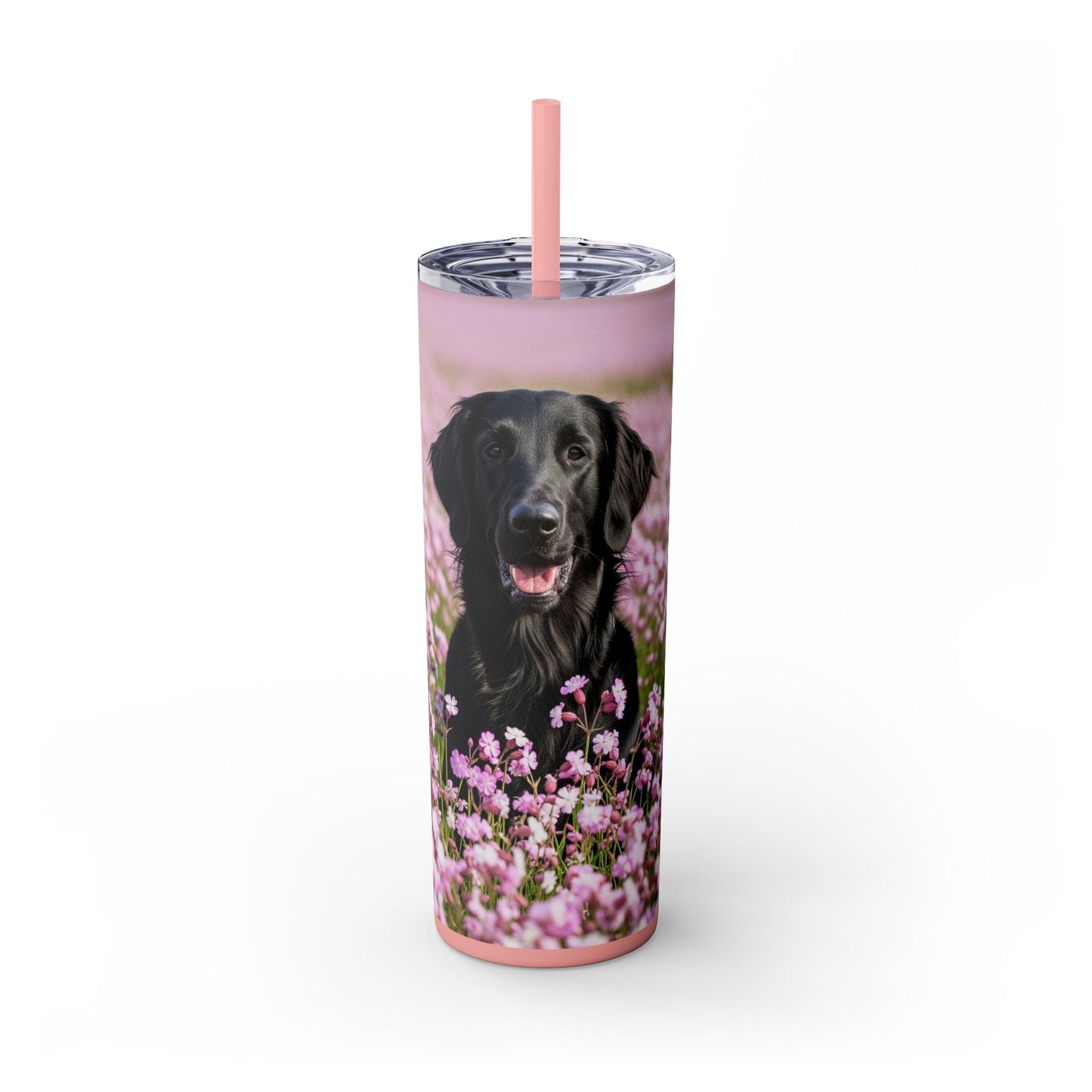 Flat Coated Retriever Skinny Tumbler with Straw, 20oz