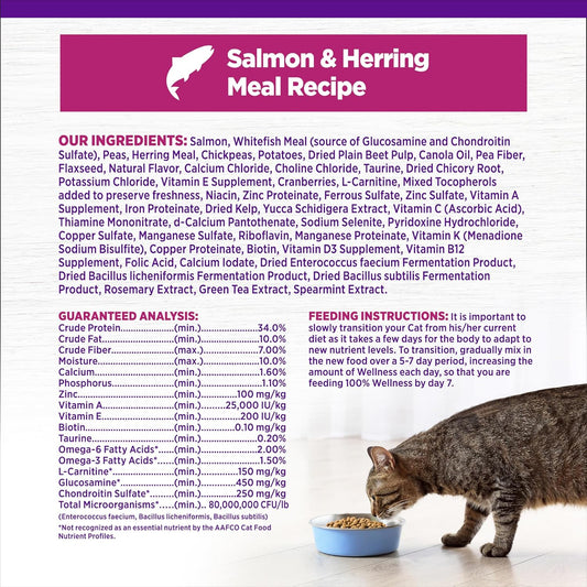 Wellness Complete Health Adult Grain Free Indoor Salmon and Herring Cat Food (5.5lb) - Wellness Cat Food - The Family Pet