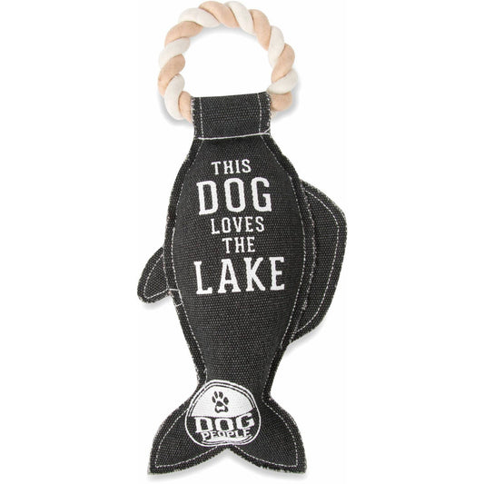 Lake Dog Fish - 12" Canvas Dog Toy on Rope