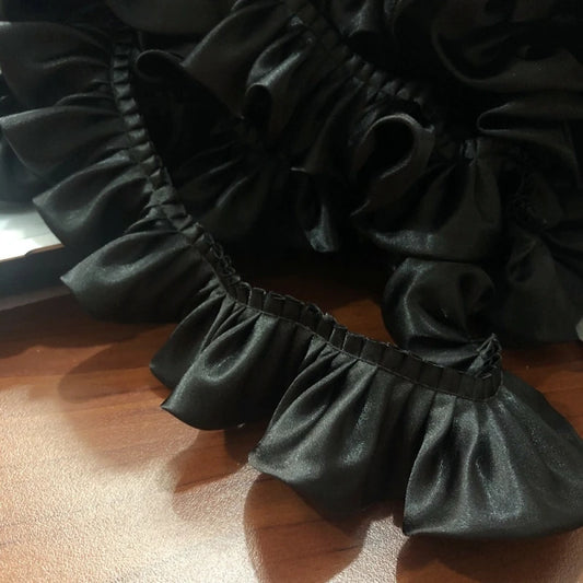 12 Color Pleated Ruffled Reflective Fabric Lace DIY Pet Dress Materials 🧵