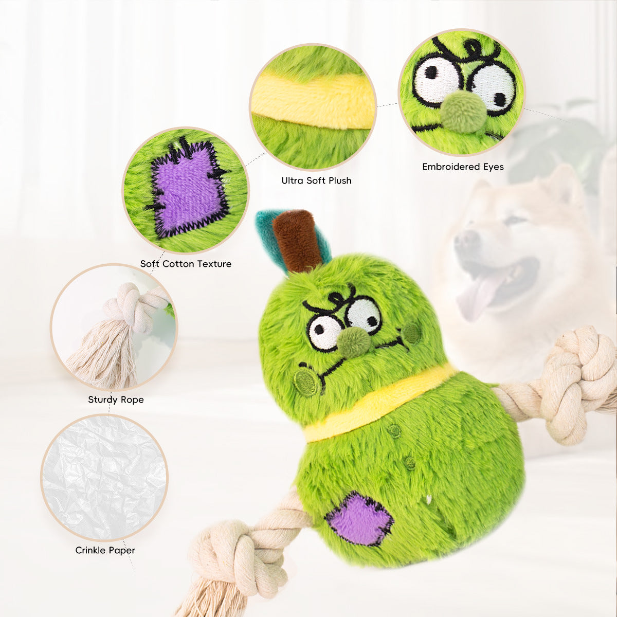 Plush Rope Knot Interactive Dog Toy for Engaging Tug of War