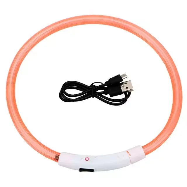 Night walk dog USB charging Light dog collar Led night light battery dog loss prevention puppy cat collar