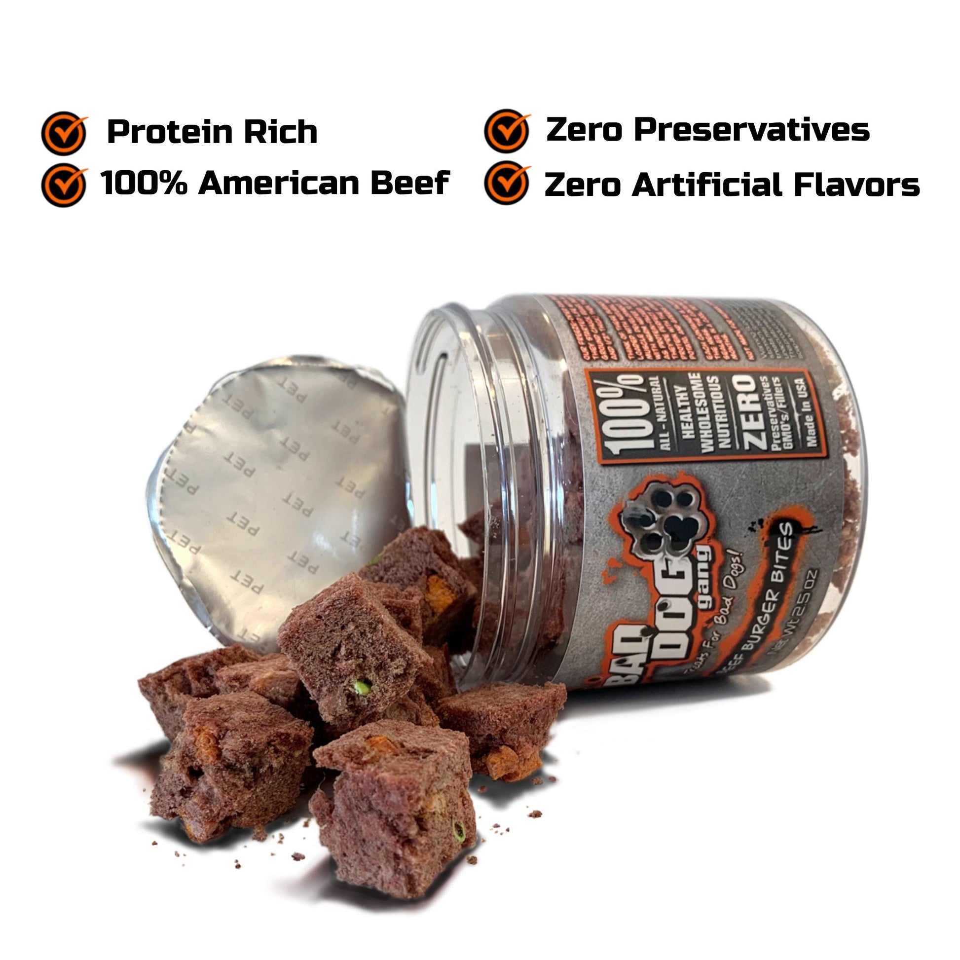 Beef Burger Bites - Dog Treats - Bad Dog Gang