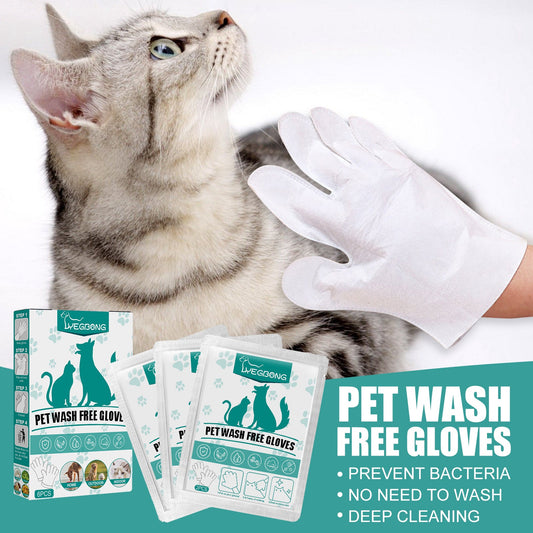 Pet Leave-In Cleaning Gloves Dog Bath Cat Clean Dry Cleaning
