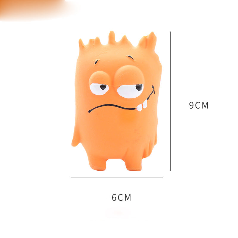 Cute Monster Shaped Latex Squeaky Dog Toy Durable and Easy to Clean Pet Toy