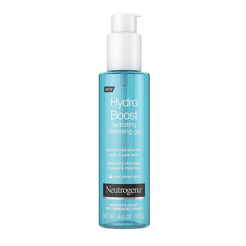Neutrogena Hydro Boost Lightweight Hydrating Facial Cleansing Gel For Sensitive Skin, Gentle Face Wash & Makeup Remover With Hyaluronic Acid, Hypoallergenic & Non Comedogenic, 6 Oz