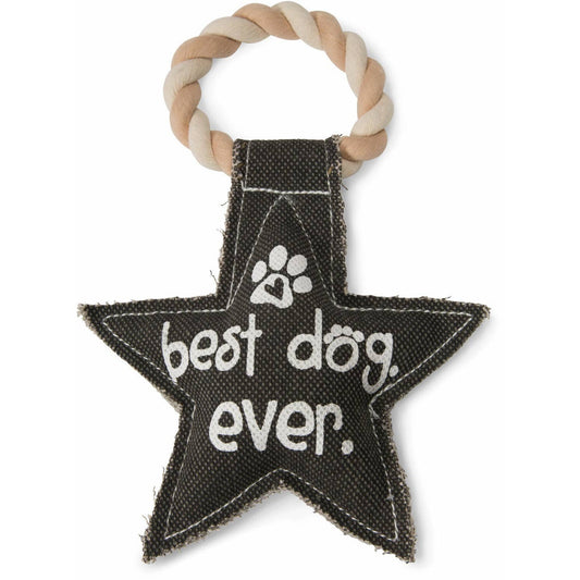 Best Dog Ever Star Shaped Sturdy Canvas Tug of War Dog Toy