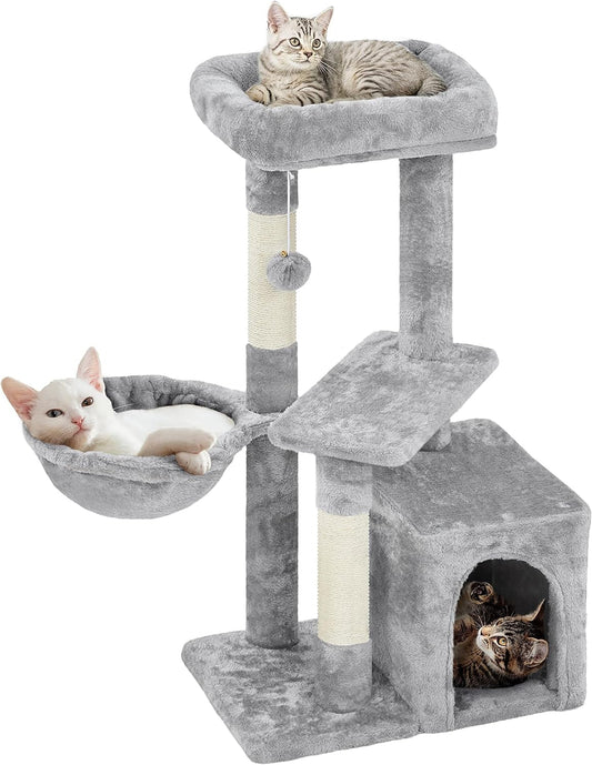 Cat Tower With Condo Plush Scratching Post 🐱