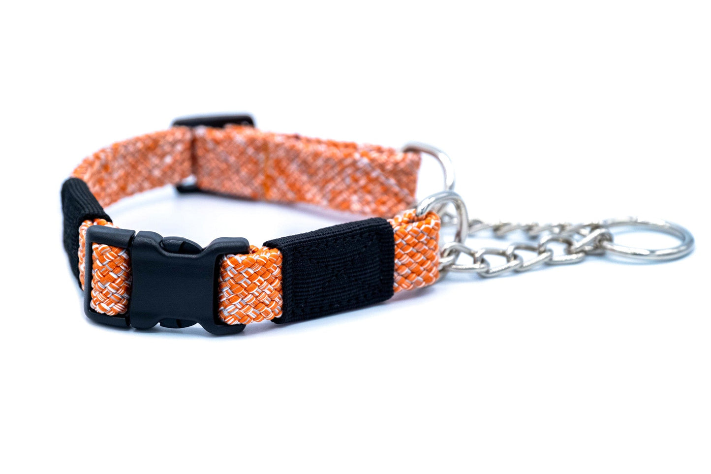 Adventure Style Flat Weave Climbing Rope Martingale Dog Collar - Dog Harnesses - Euro - Dog Collars and Leads - L 1" Wide 15" - 24" Range - sku - 43917737623748