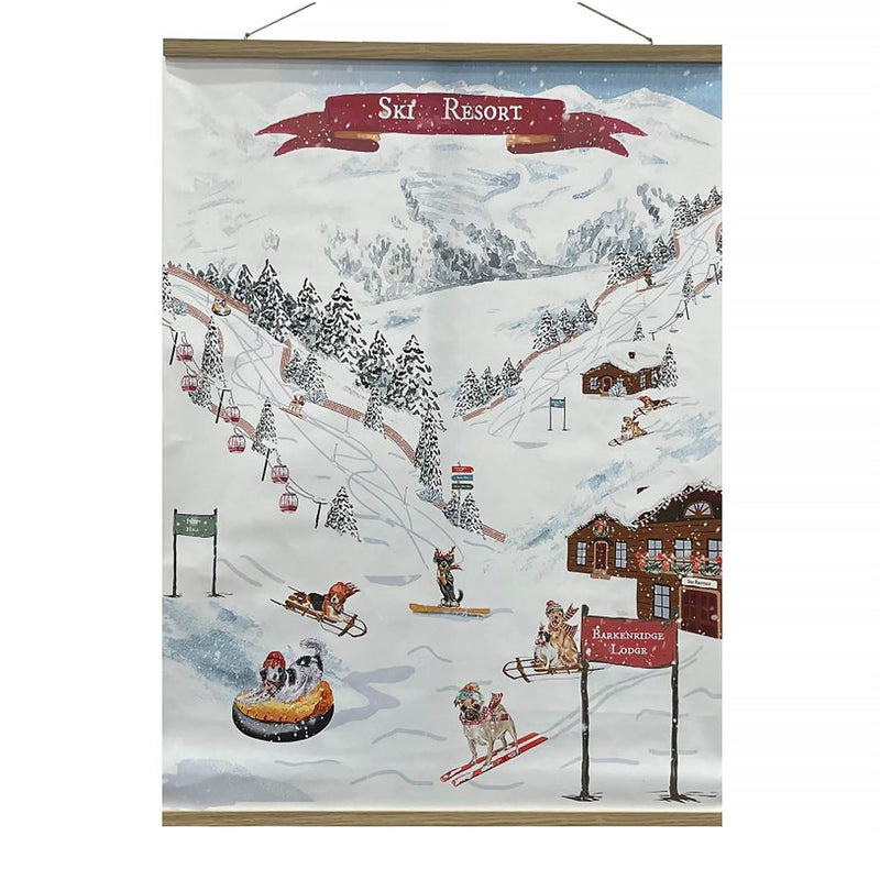 Winter Dogs Ski Resort Banner 48"H