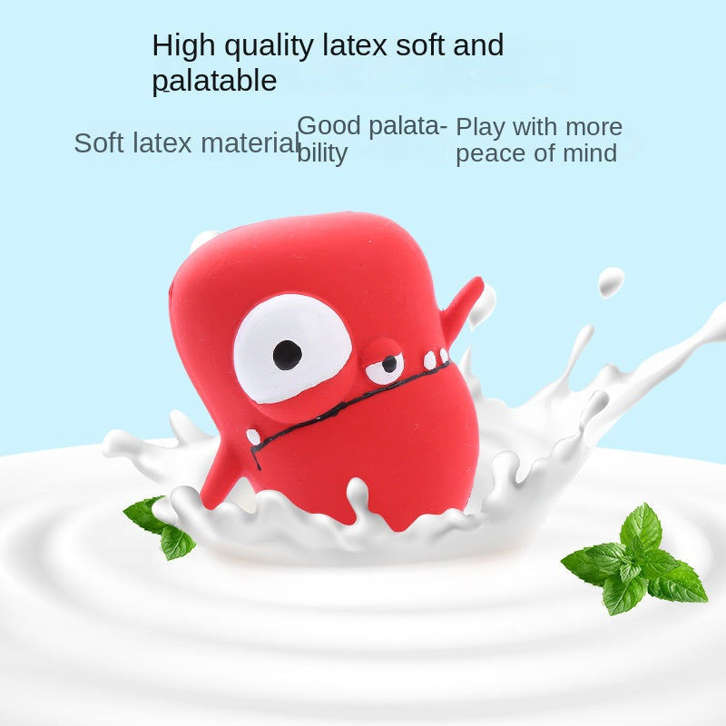 Cute Monster Shaped Latex Squeaky Dog Toy Durable and Easy to Clean Pet Toy
