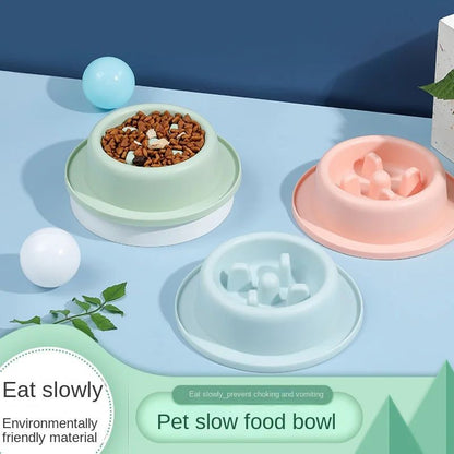 Pet Cat Dog Slow Food Bowl Fat Help Healthy Round