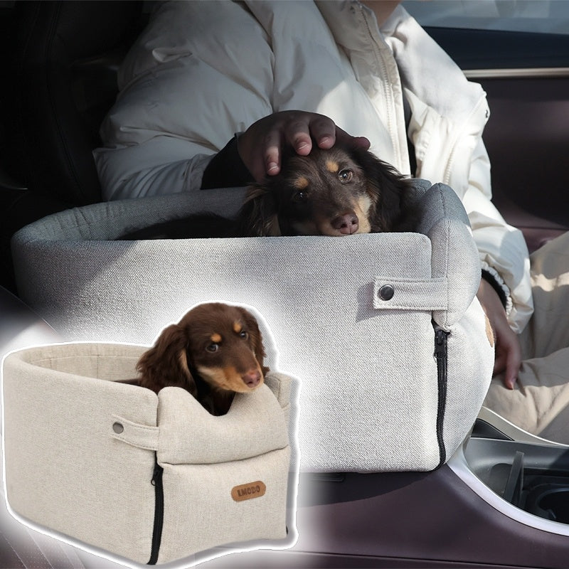 Dog Car Seat - Central Console Carrier for Small Pets