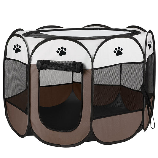 Portable Foldable Pet Tent Exercise Pen Kennel Removable Zipper Top and Bottom Water Resistant Indoor Outdoor Use For Dogs Cats Other Pets