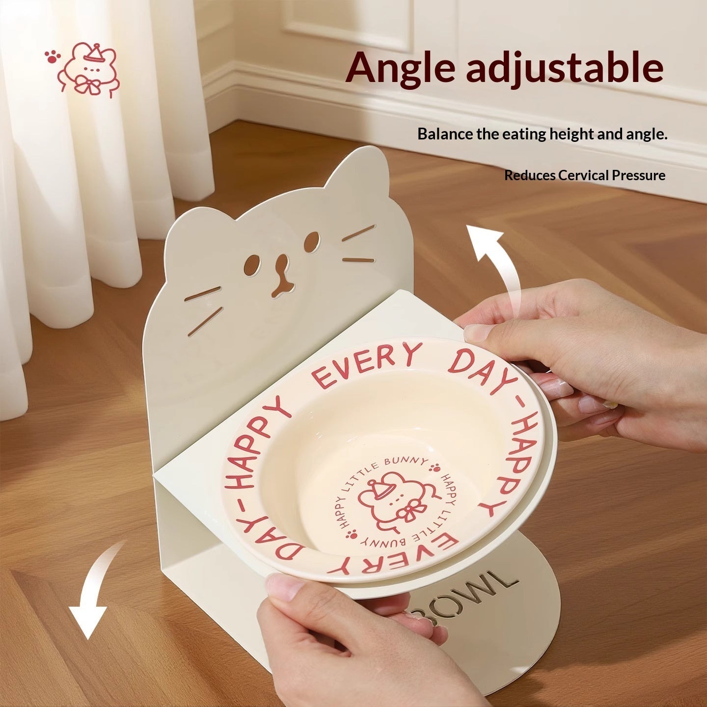 Purrfect Pet Kingdom Ceramic Cat Food Cat Magnetic High-legged Cat Bowl Stand Cat (Yellow  English UFO Bowl) - Premium Cat Bowls & Feeders