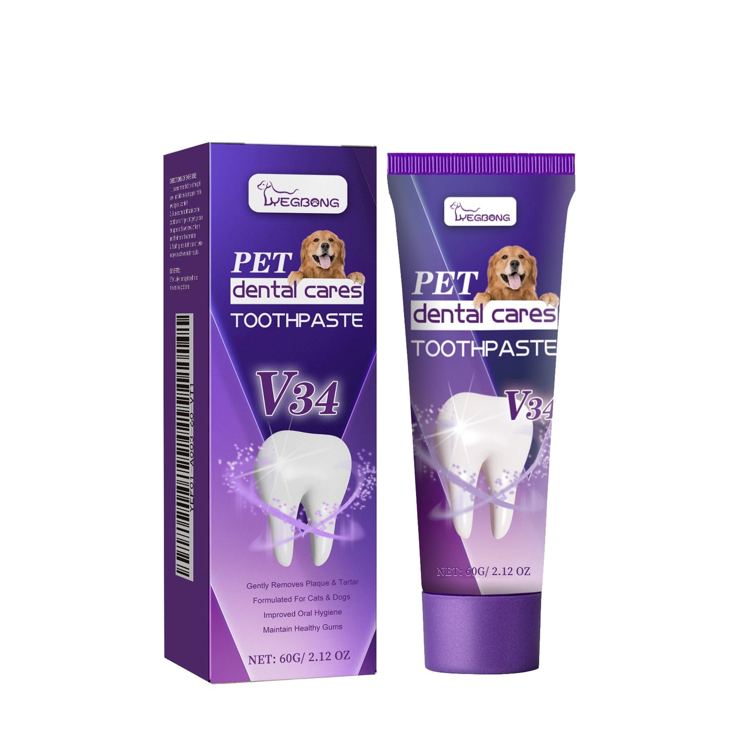 Pet V34 Toothpaste, Pet Clean Bad Breath Tartar Care Gum Care Toothpaste