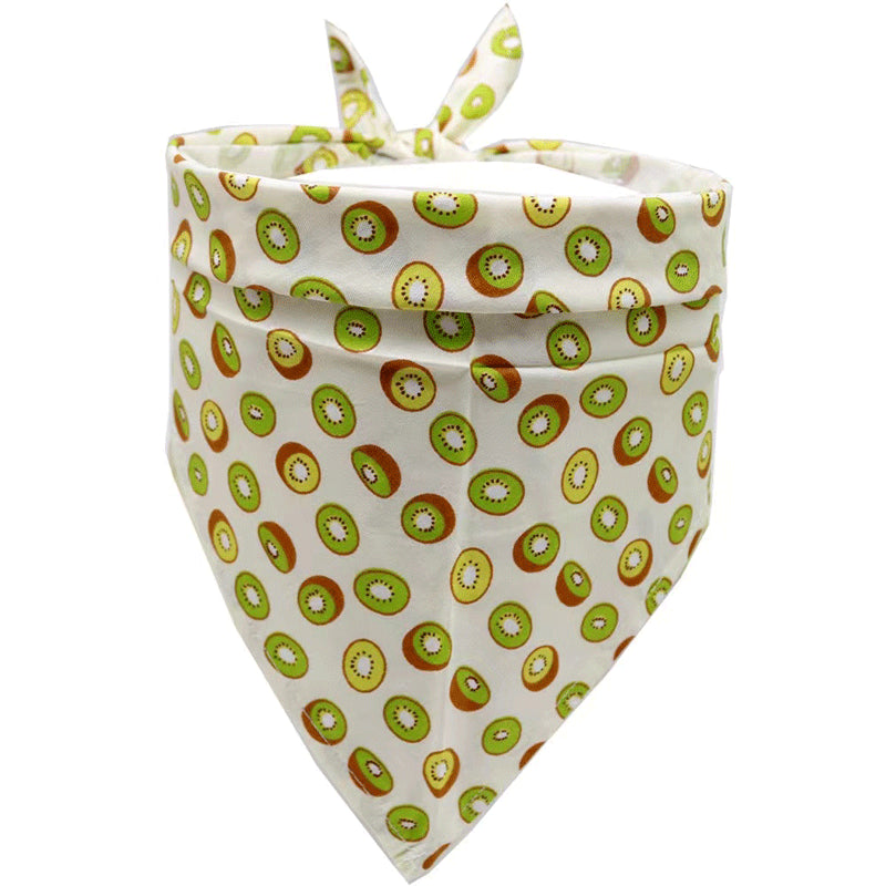Pet Accessories Summer Pet Drool Towel Fruit Style Pet Scarf Pure Cotton Dog Triangle Scarf - Purrfect Pet Kingdom