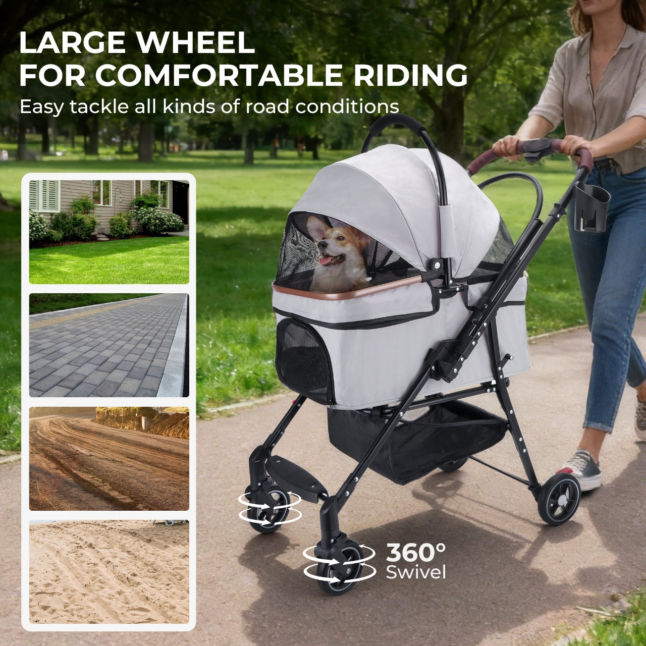Pet Stroller Foldable – Portable Travel Carriage for Dogs