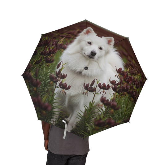 American Eskimo Dog Semi-Automatic Foldable Umbrella
