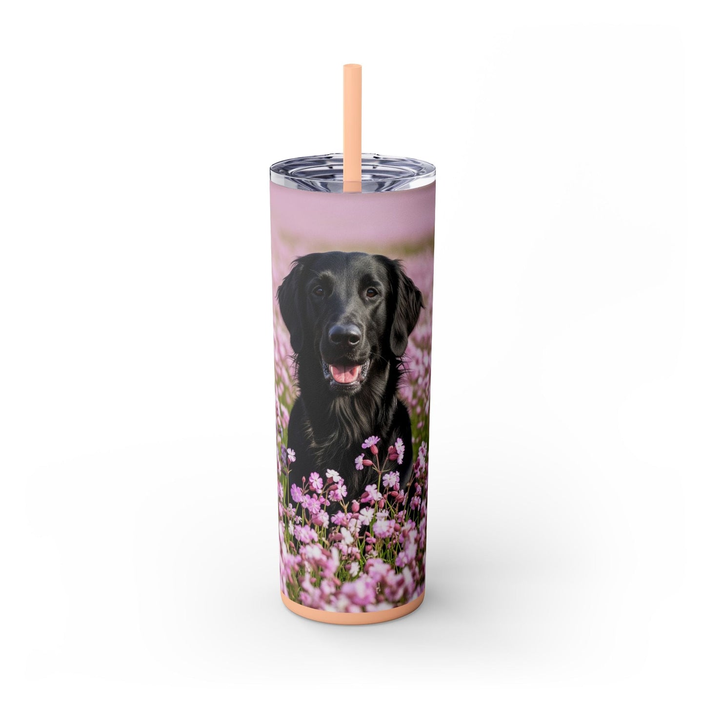 Flat Coated Retriever Skinny Tumbler with Straw, 20oz