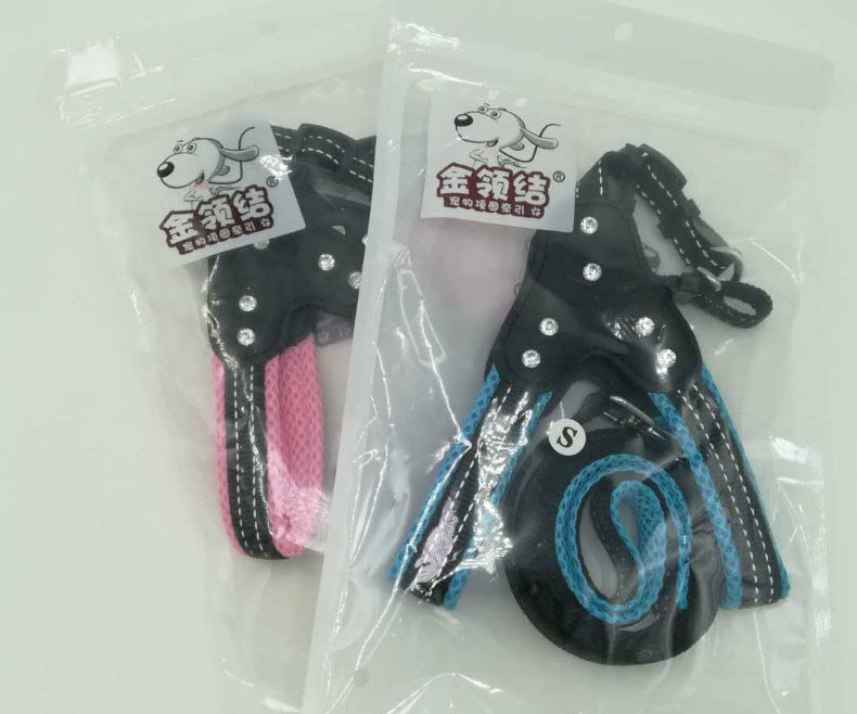 Comfortable Mesh Fabric Shiny Rhinestone Pet Hand Holding