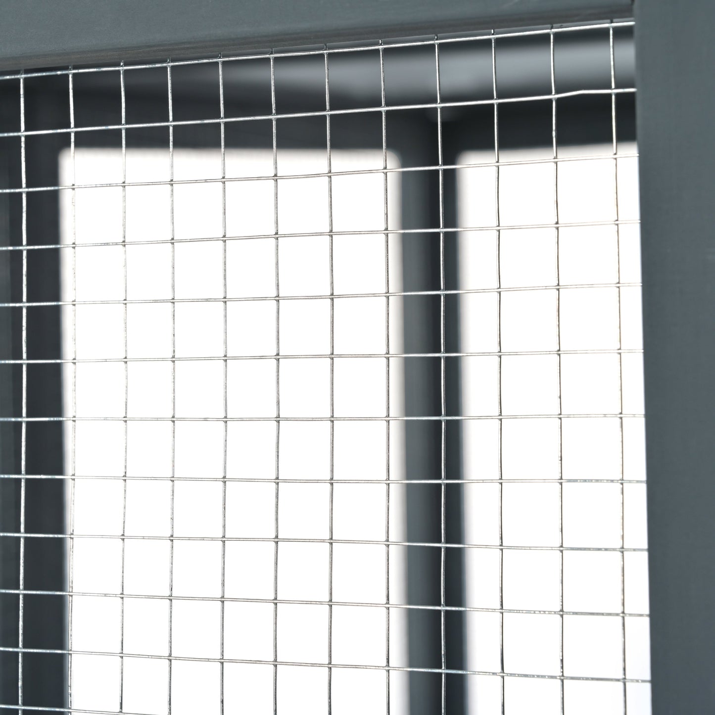 Grey Pine Wood Outdoor Cat House with Shelves and Weather