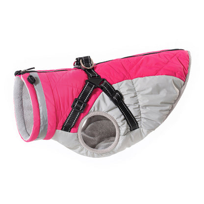 Dog AutumnWinter Fleece-Lined, Warm, And Waterproof Zip-Up