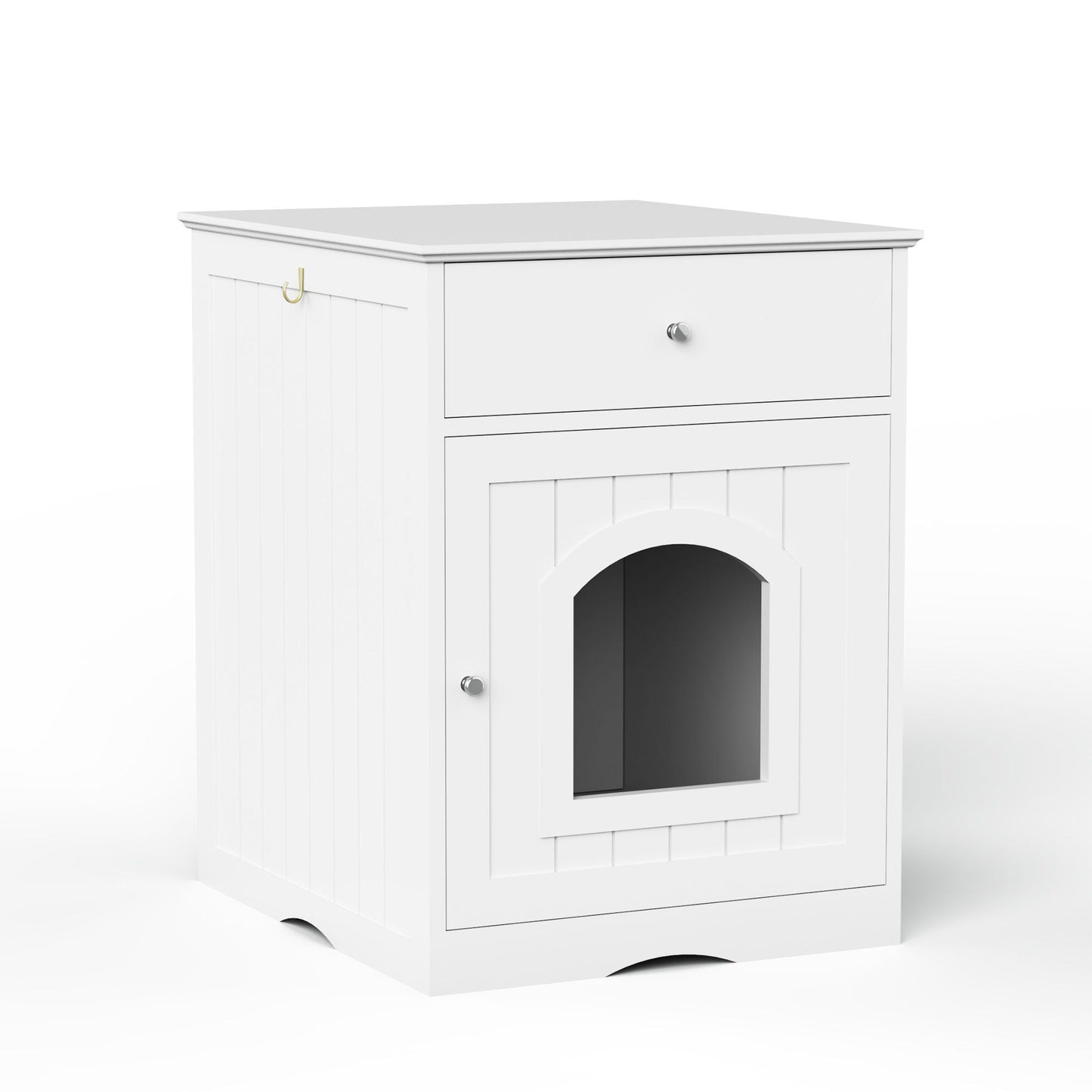 Pet House Cat Litter Box Enclosure With Drawer, Side Table