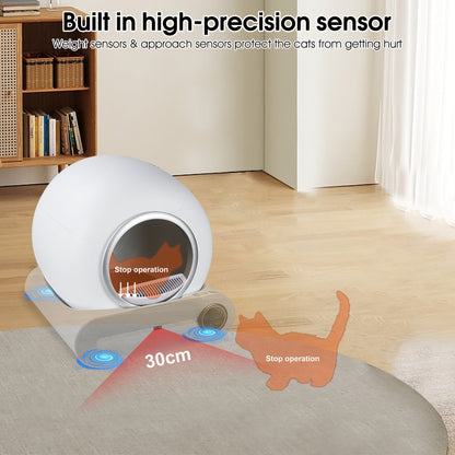 Automatic cleaning, eliminates odors, supports WiFi application control, intelligent automatic cat litter box with padding at Purrfect Pet Kingdom