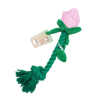Dog Toy Rose Flower Plush Durable Biting Tooth Cleaning