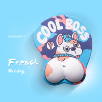 Cute Corgi Dog 3D Mouse Pad Ergonomic Soft Silicon Gel Anime Mousepad With Wrist Support Mouse Mat