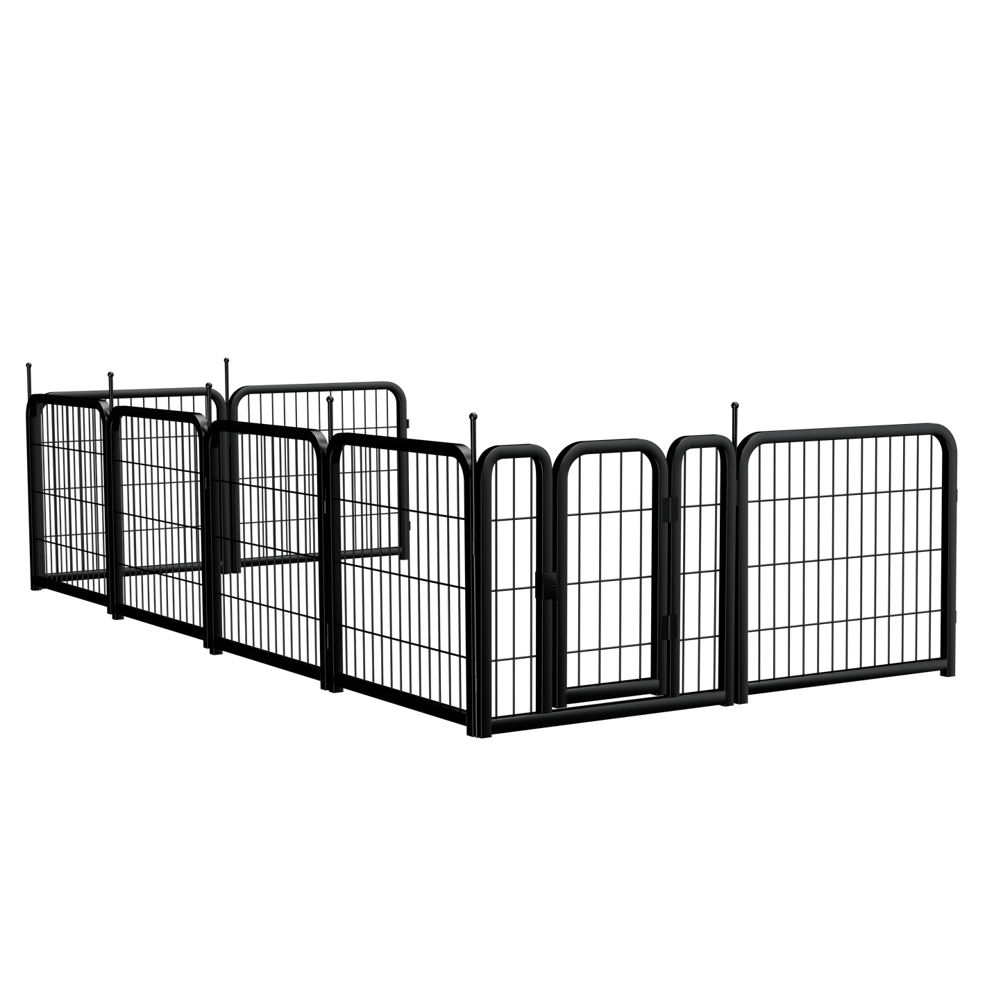 8-panel dog fence, 24 inch small dog pet fence, portable indoor pet game fence. Black, 22.2 inches wide x 23.6 inches high. - Purrfect Pet Kingdom