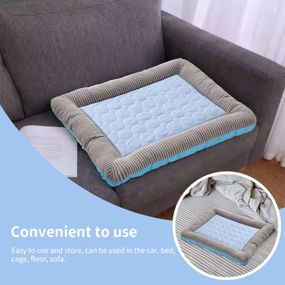Premium Cooling Pet Mat Breathable Ice Silk Bed for Sum