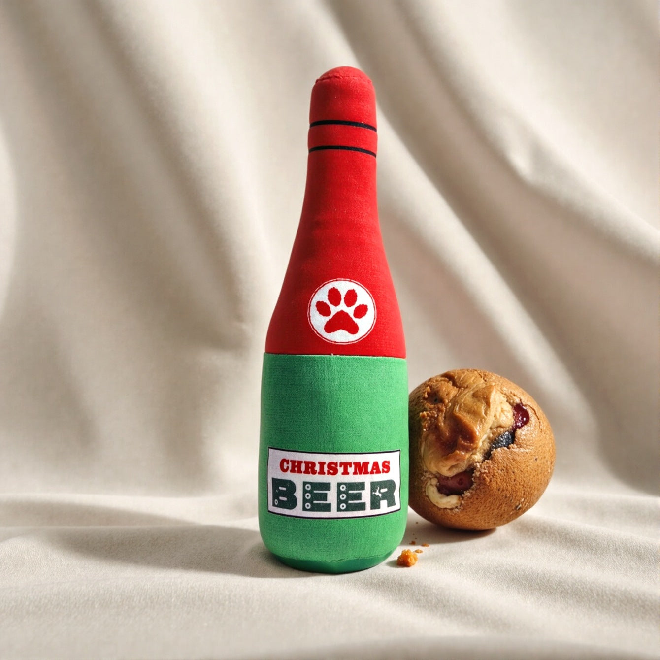 Dog Toy Realistic Wine Bottle Chew-Resistant Self-Entertainment Plush Toy for Cats and Dogs Teeth Cleaning Sound-Making Toy