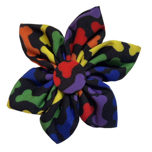Rainbow Unity Pinwheel Pet Collar Attachment - 2 Sizes