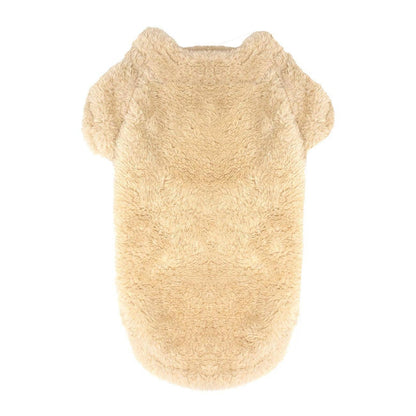 Cream Soft Plush Warm Dog Pullover