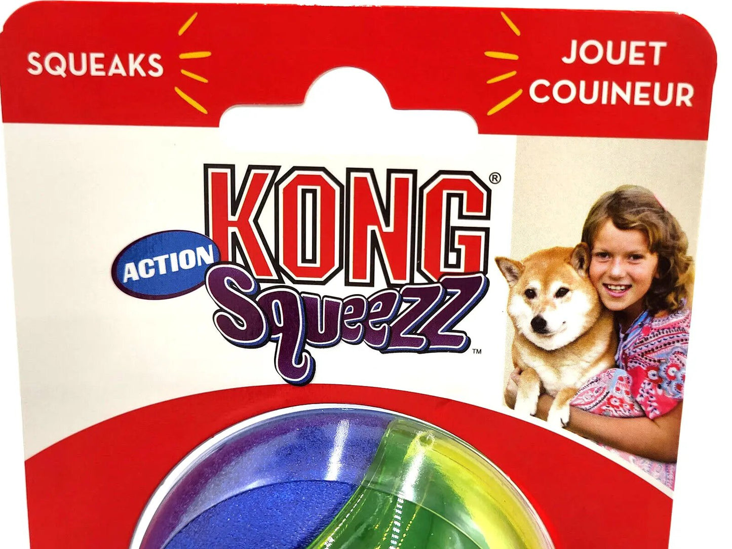 KONG® Squeezz Action Ball Medium 3 Pack Squeaky Fetch