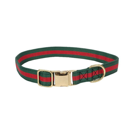 Stefano Luxury Green/Red Dog Collar