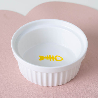 Cat Bowl Ceramic Double Bowl Water Bowl Tall Diagonal Pet