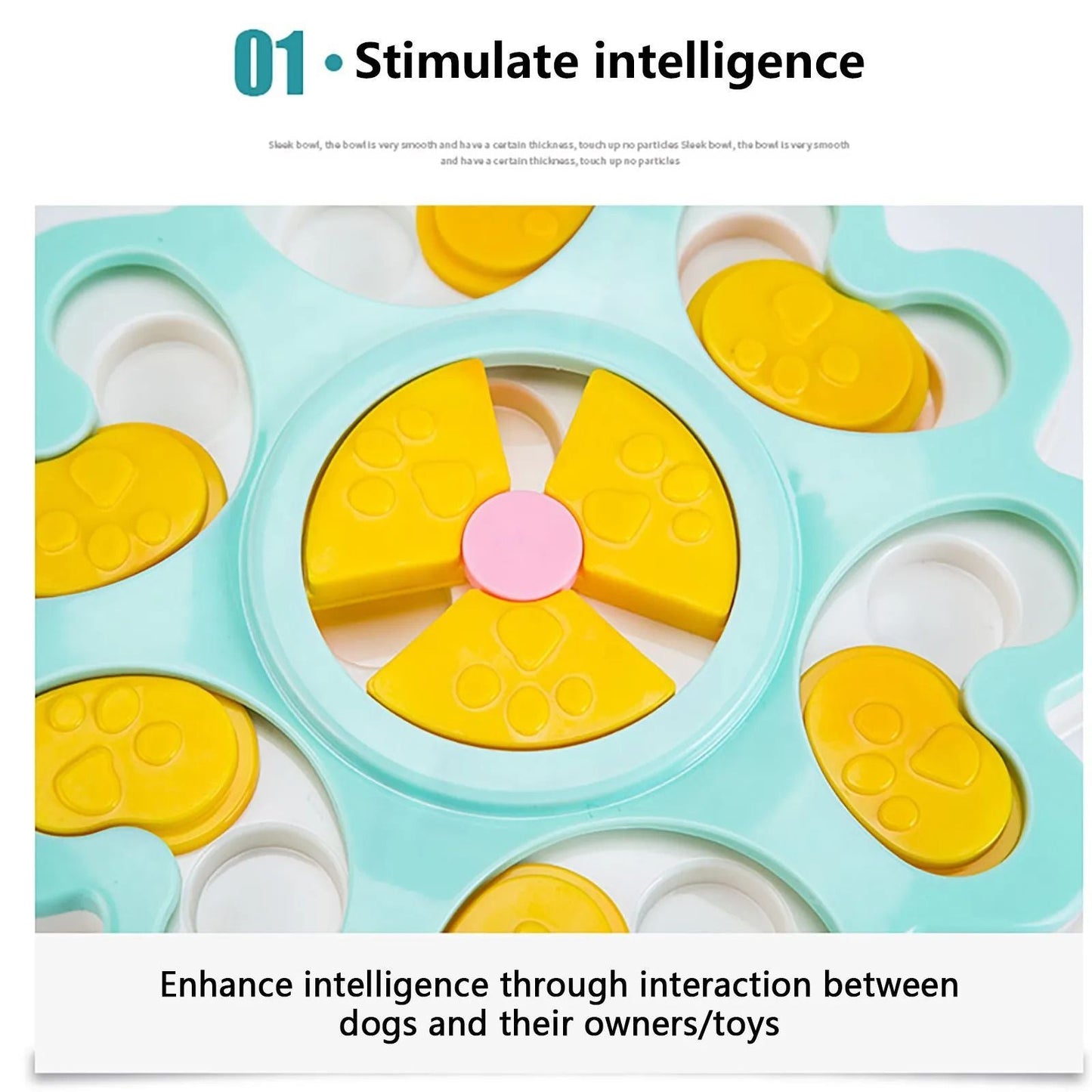 Dog Puzzle Slow Bowl Flower Shape Improve Pet IQ Interactive