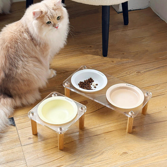 Cat Water Bowl Dog Basin Anti-tumble High Leg Cat Bowl
