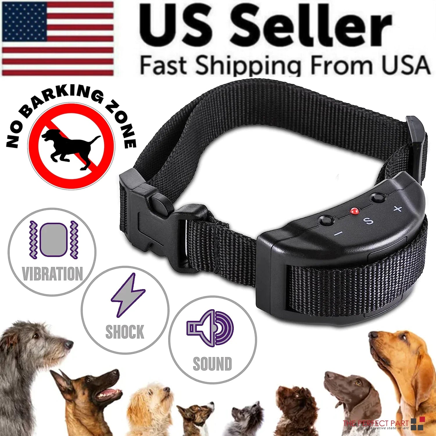 Automatic Anti Bark Barking Dog Shock Control Collar Device Large Medium Small - Mimarta
