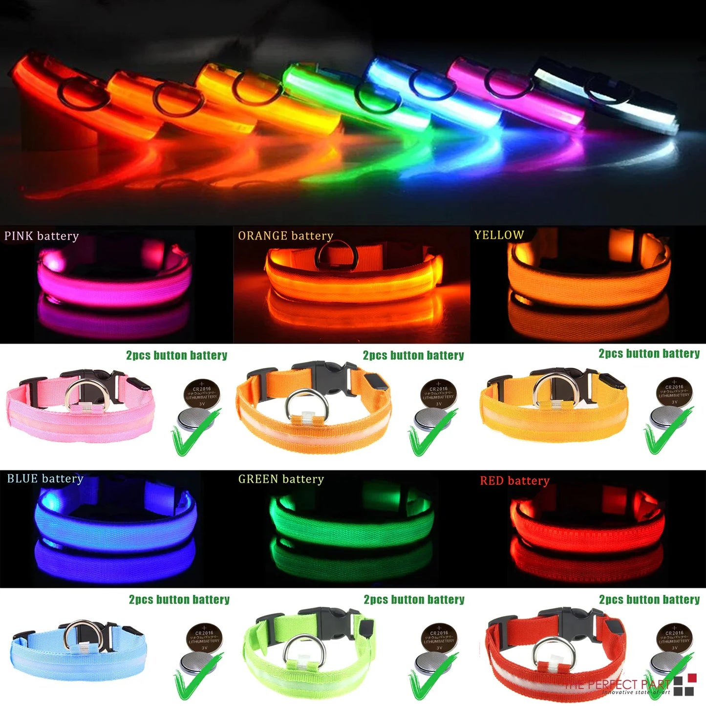 Royal Luminous Safety Pet Collar Adjustable LED Night Visibility 💡👑