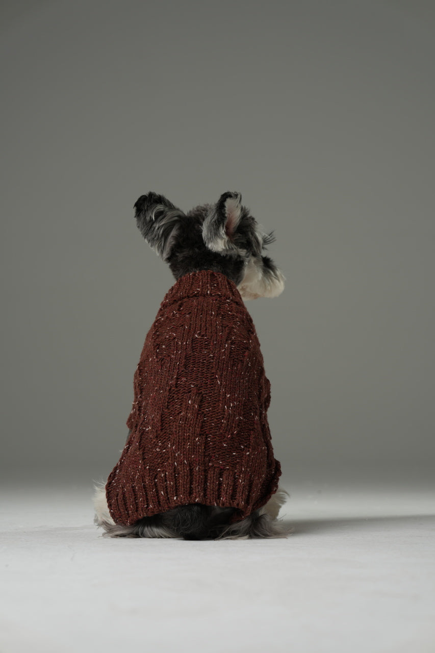 GLACIER PET SWEATER - BURGUNDY