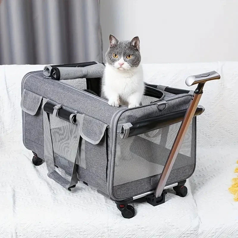 Rolling Pet Carrier - Travel Stress-Free with Your Large Pet