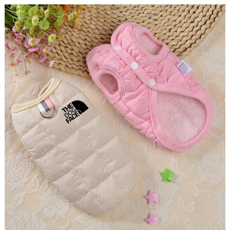 Pet dog clothing winter cotton dog vest jacket