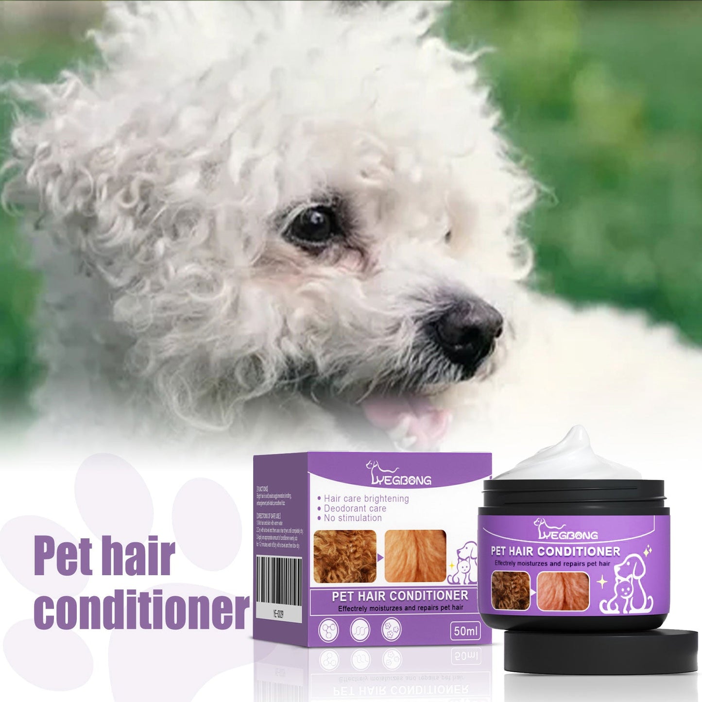 Pet Hair Conditioner, Fluffy Soft Not Knot Pet Pet Hair Clean Nursing Hair Cream - Purrfect Pet Kingdom